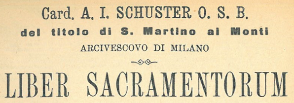 LIBER SACRAMENTORORUM dello Schuster