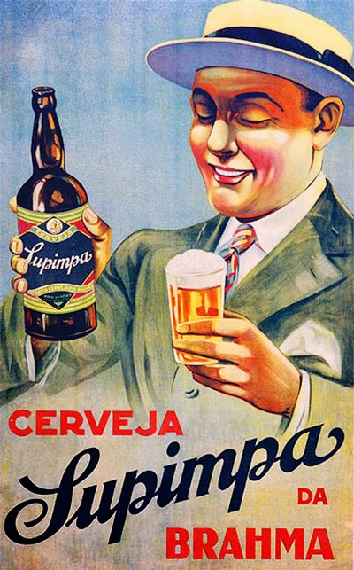 Propaganda da Cerveja Supimpa da Brahma, em 1928.