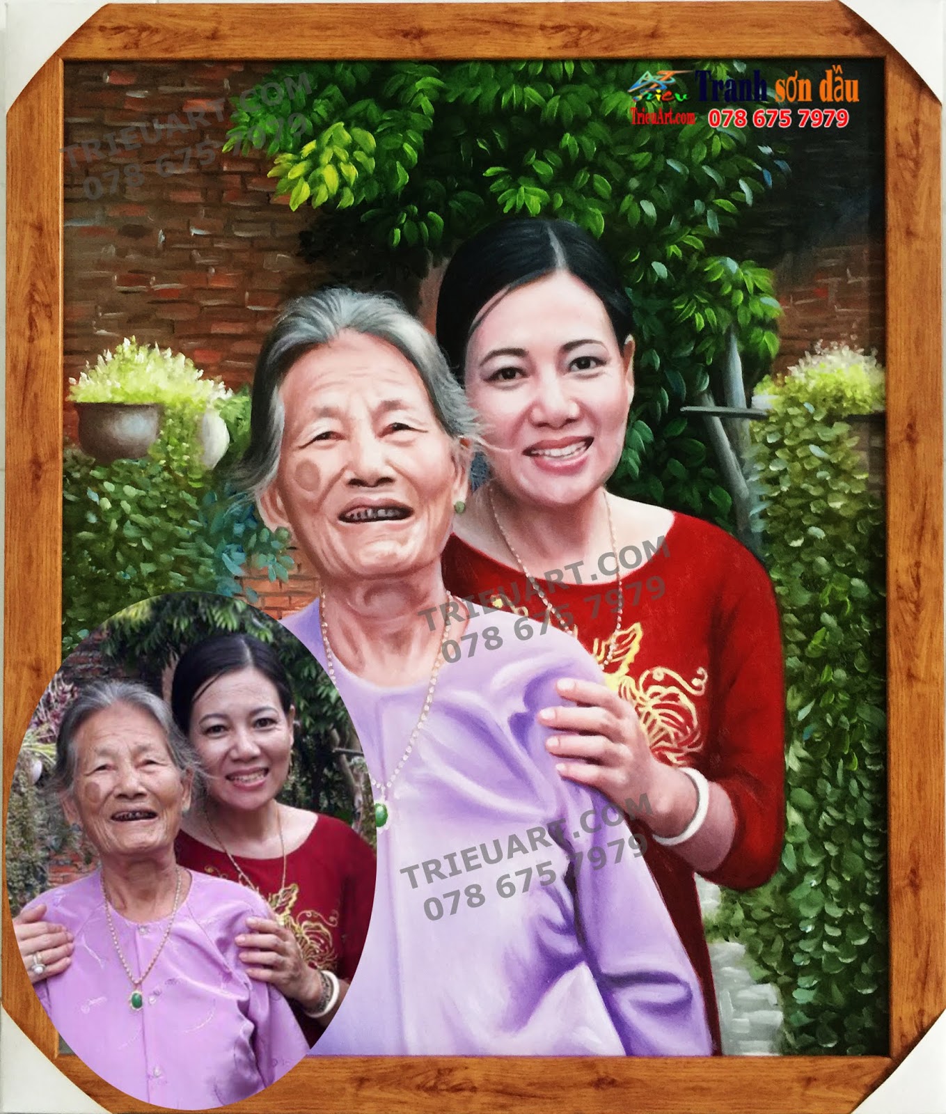 vẽ chân dung mẹ con