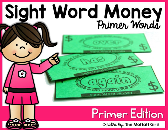 Sight Word Money- Build confident readers by teaching sight words using these fun sight word dollars. Reward students with a dollar each time they master a sight word!