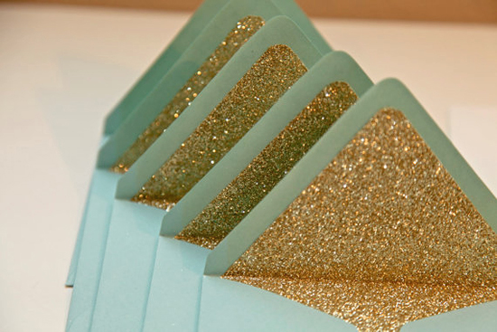 Gold Glitter Envelope Liner by PersianLaundry