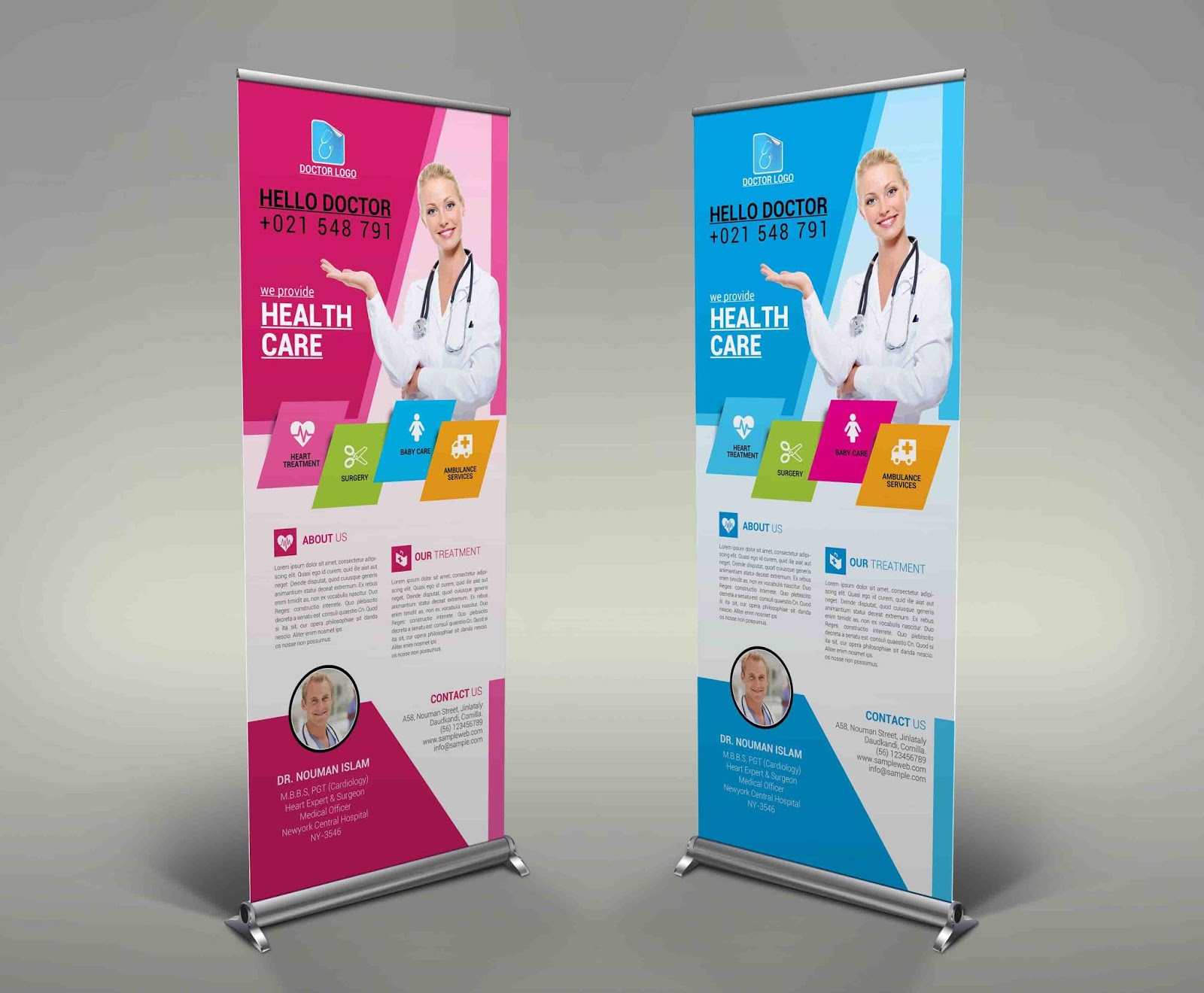 Health Care Medical Rollup Banner Template Market