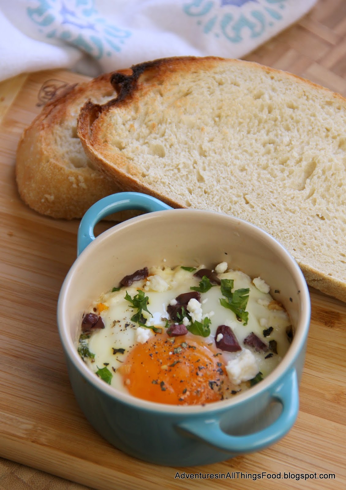 Adventures in all things food Greek Baked Eggs
