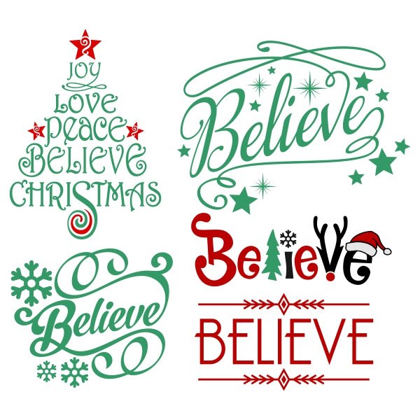 Download Christmas 'Believe' Five Ways: Free Silhouette .Studio Files - Silhouette School