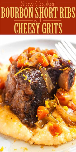Slow Cooker Bourbon Short Ribs with Cheesy Grits Recipe