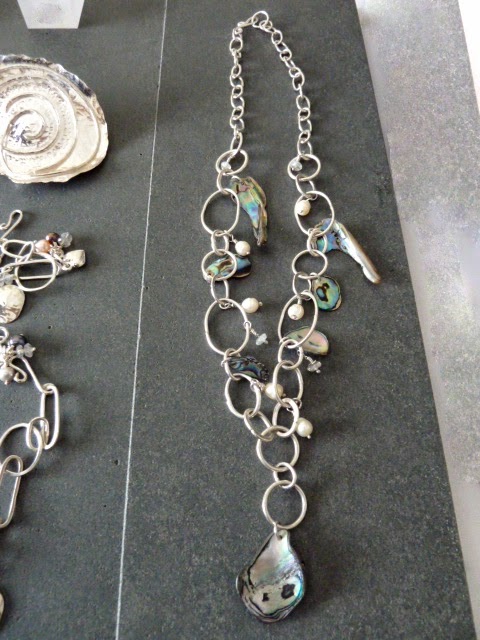 Paua and pearl necklace