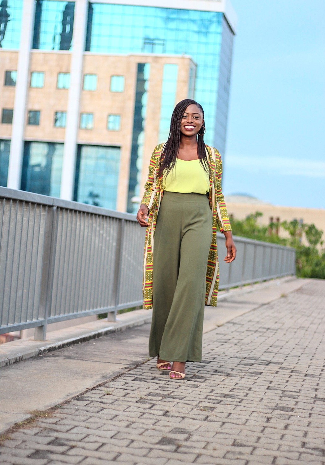 African print style and a kente print jacket