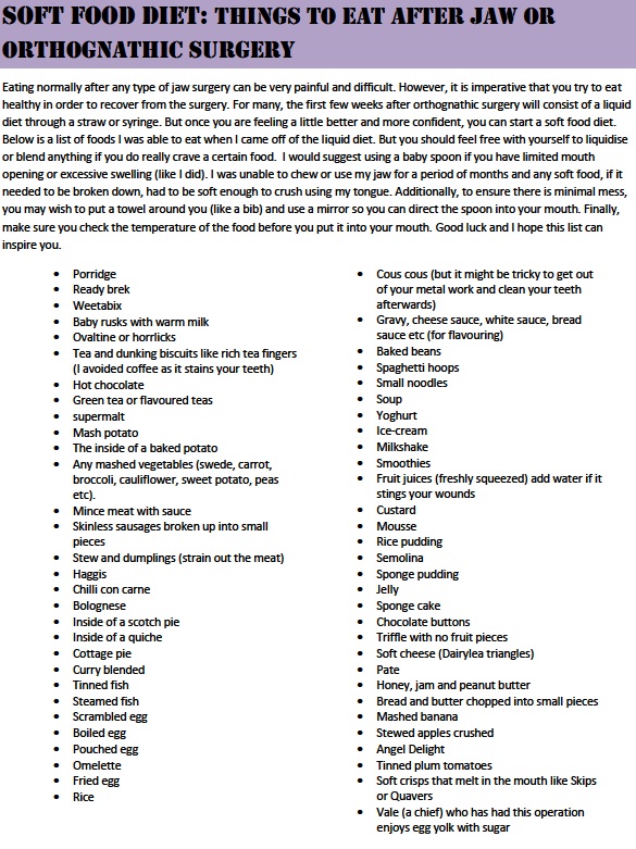 A Guide To Surviving Orthognathic Surgery Ideas Of Food To Eat After 