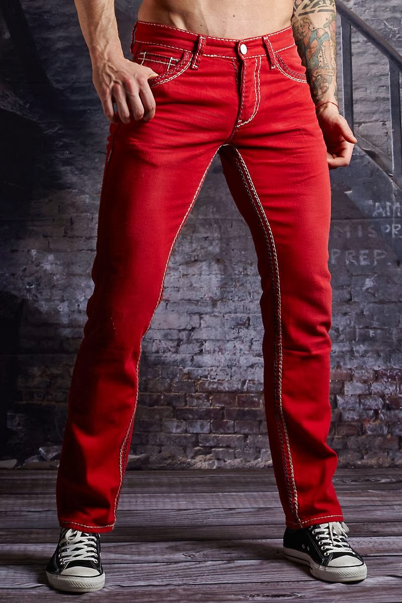 fire red denim