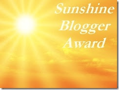 Sunshine Blogger Award- given to me by Gary, a great blogger and friend