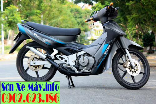 Sơn xe Satria Xipo màu xám Lamborghini tem đấu Sơn xe Satria Xipo màu xám Lamborghini tem đấu