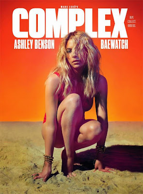 blonde bombshell Ashley Benson so hot in in a pink cutout swimsuit and a low-cut silver bikini top for Complex magazine