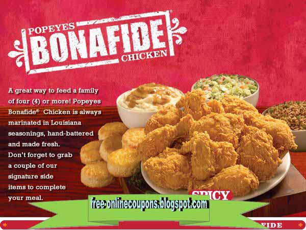 Online coupons for popeyes chicken
