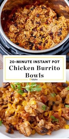 Instant Pot Weeknight Chicken And Rice Burrito Bowls