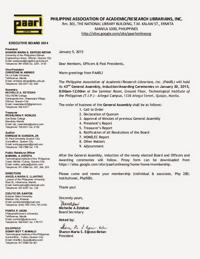 PLAI Southern Tagalog Region Librarians Council 42nd PAARL General