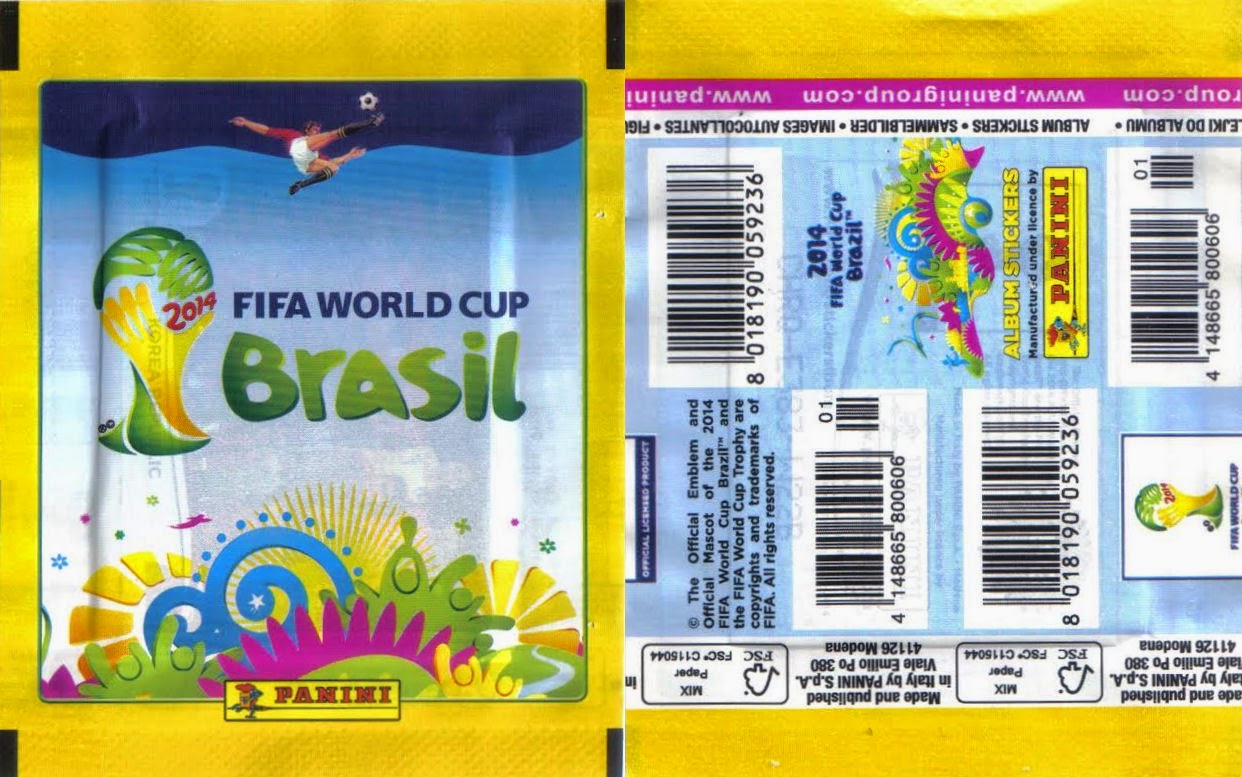 Panini Tüte WM WC 2014 Brasil horizontale Version Barcode SPECIAL CODE FRONT 