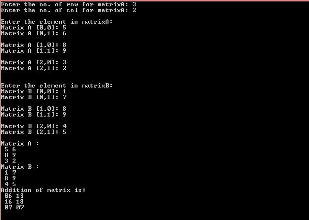 Matrices | Zero C#