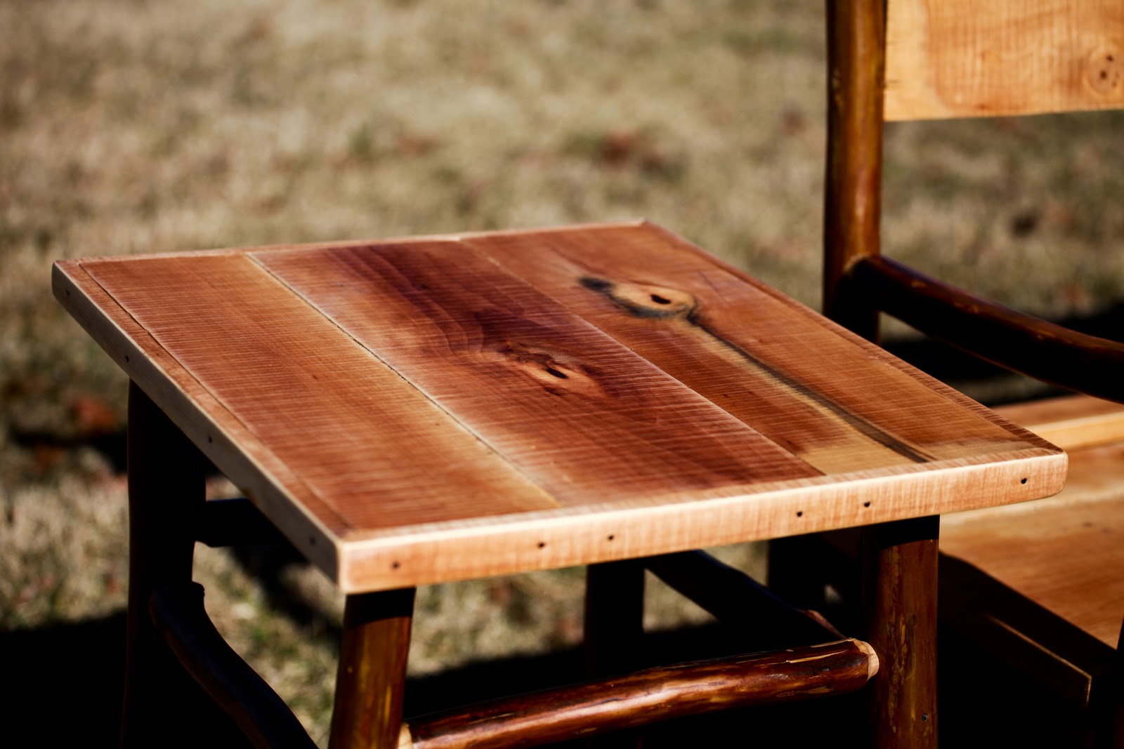 -Blue Mountain Woodworks-: Crepe Myrtle Plank Bench Side