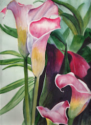 calla watercolor lilies painting bunny artwork pound arches paper