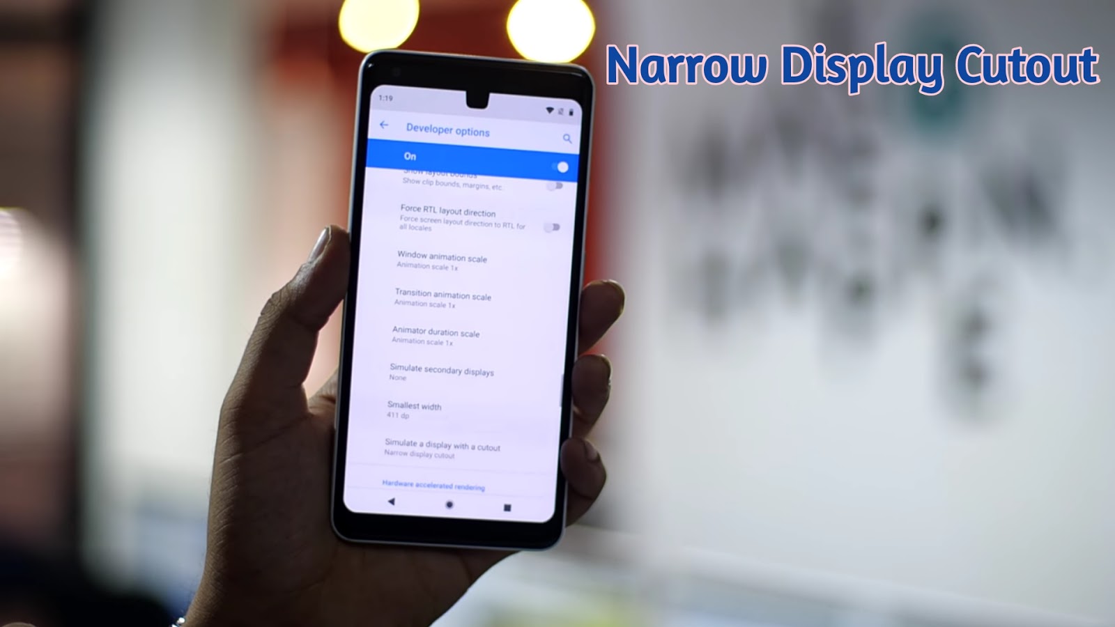 The narrow display cutout