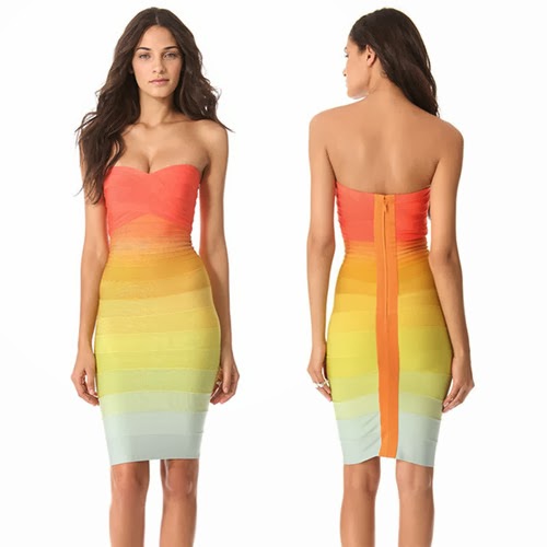 LilacFashion: OMBRE STRAPLESS BANDAGE DRESS from DIAMOND DREAMS