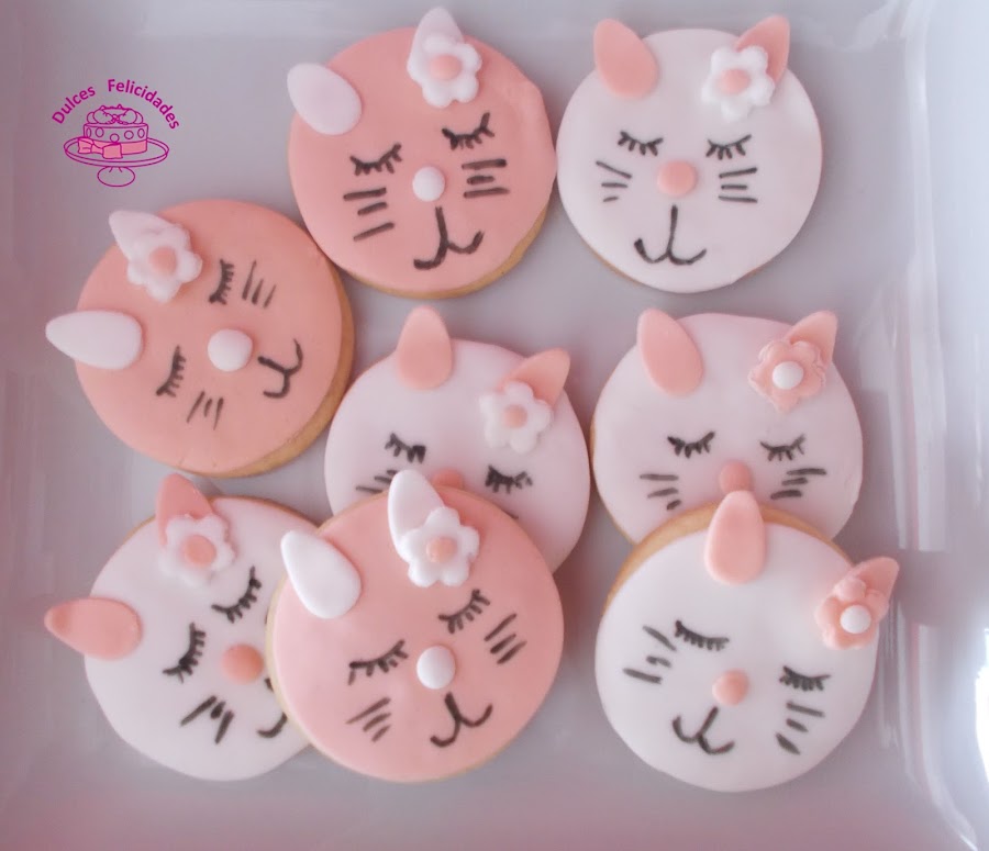 Galletas fondant gatos