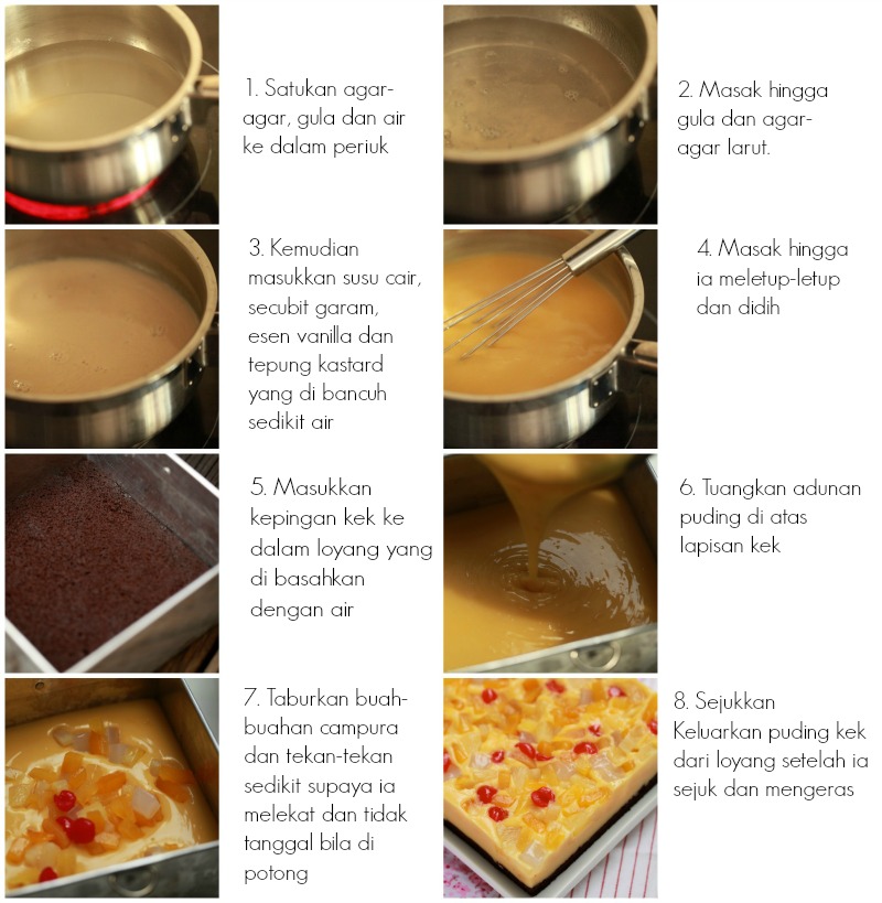 Puding Kastard Buah Buahan Masam Manis