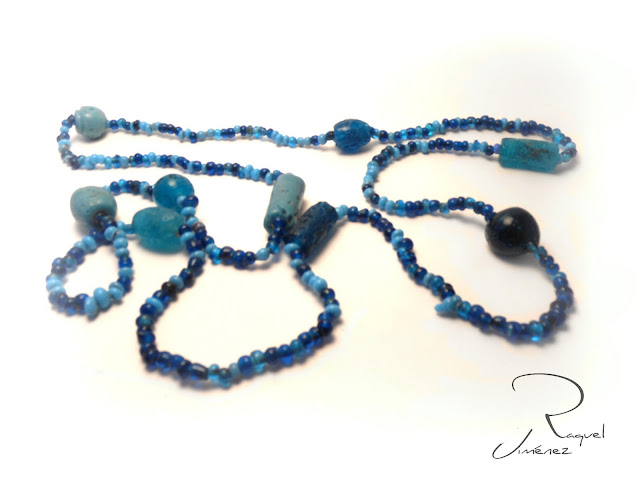collar, piedra, azul, collar, azul, piedra preciosa, gema, artesania, bisuteria