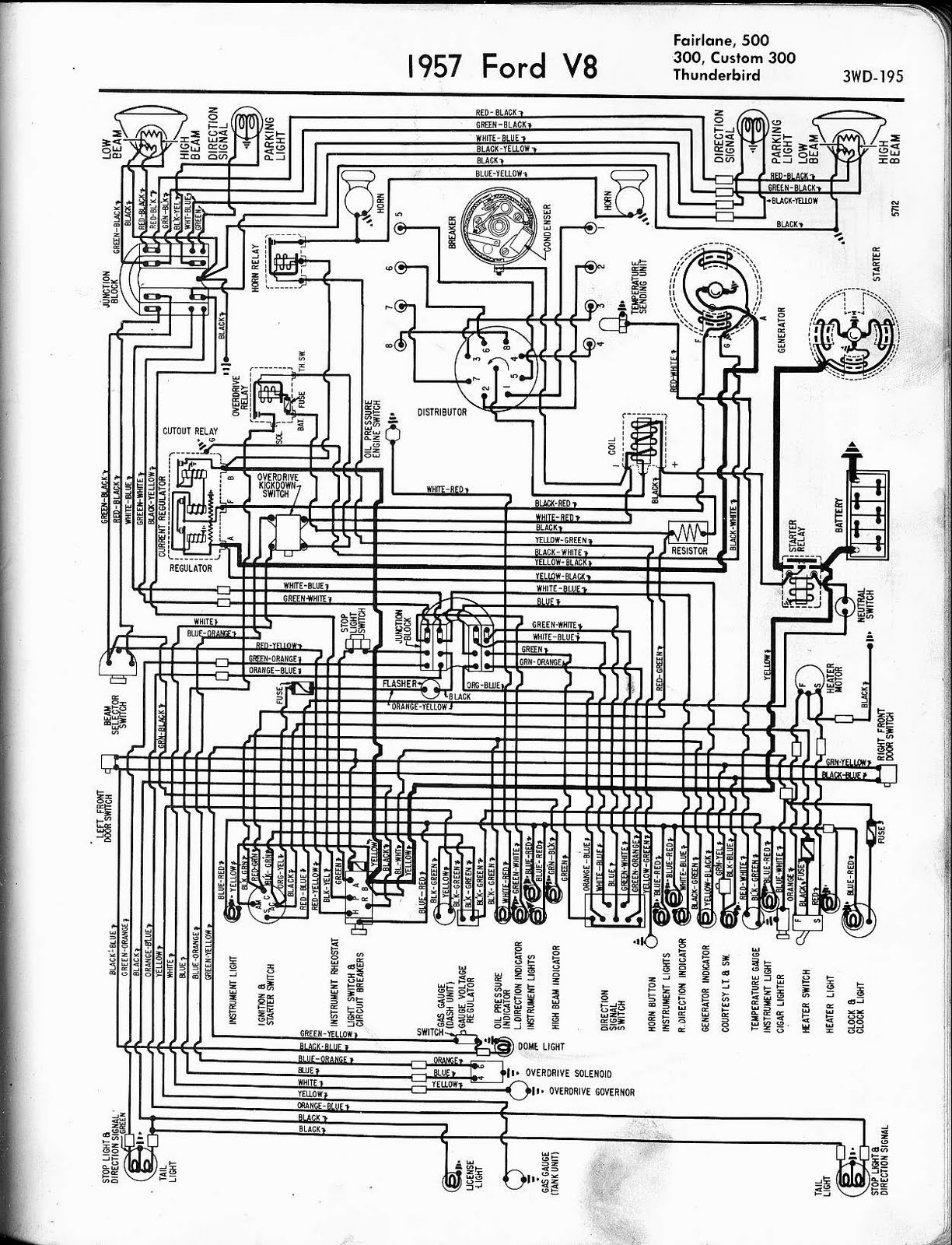 Free Auto Wiring Diagram  1957 Ford V8 Fairlane  Custom300