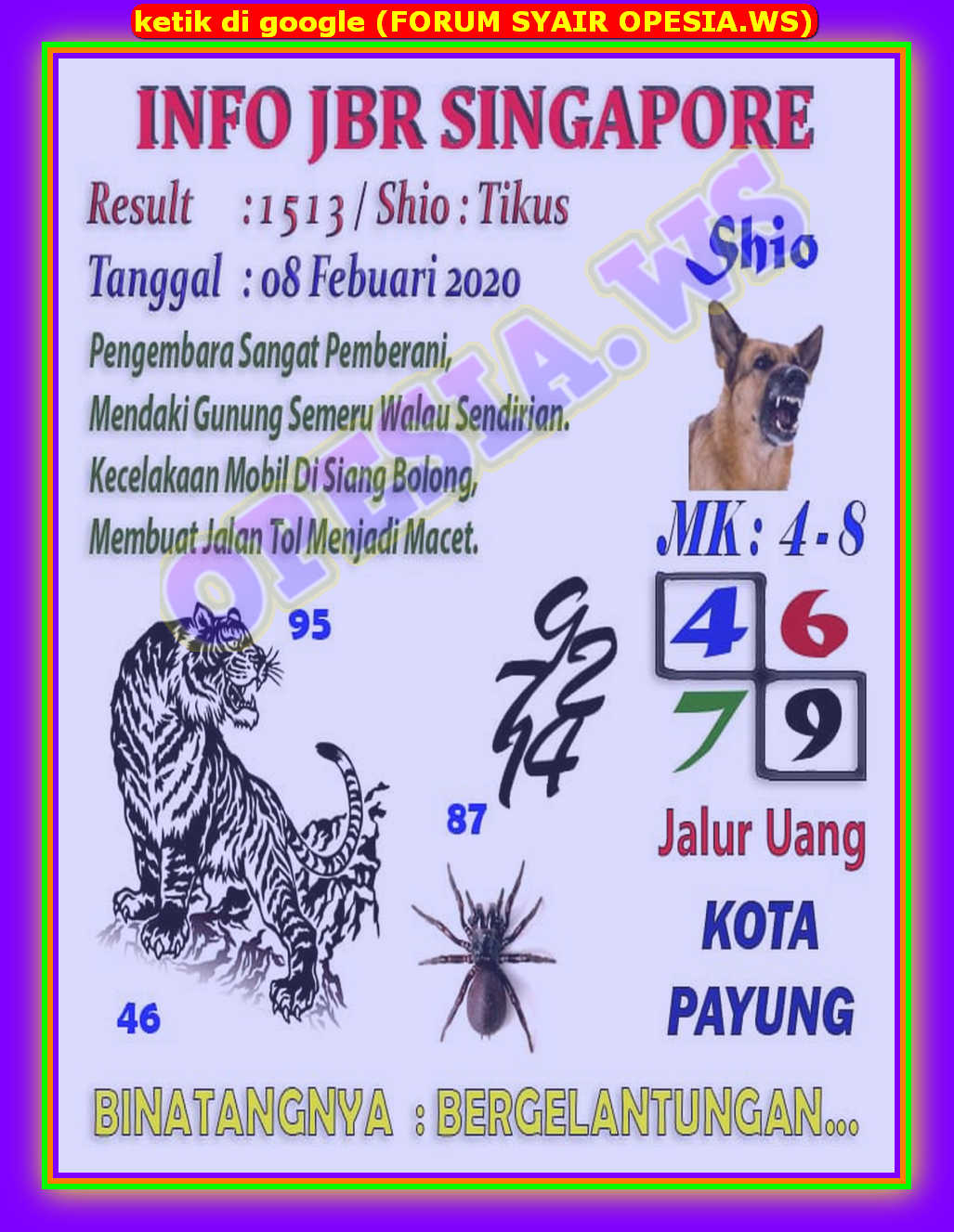 1 New Message Kode Syair Singapore 8 Februari 2020 Forum Syair Togel Hongkong Singapura Sydney