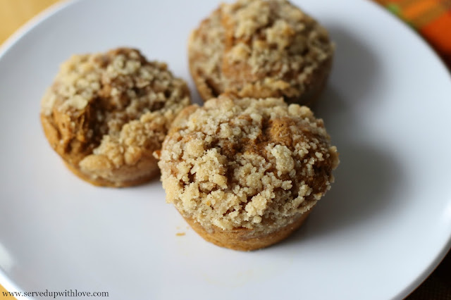 Pumpkin Crumb Muffins recipe from Served Up With Love