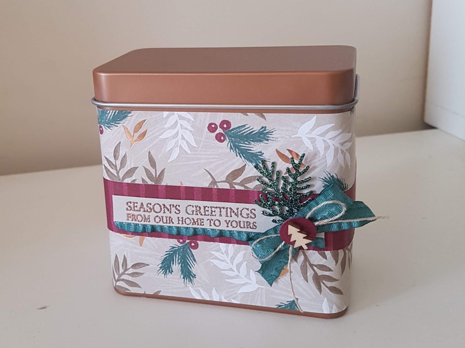 Tanya Rees Papercraft: Christmas Copper Tea Tins for TGIF Challenge #178