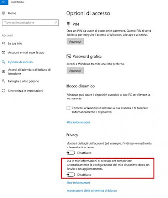 Perchè disattivare Fall Creators PC Windows 10