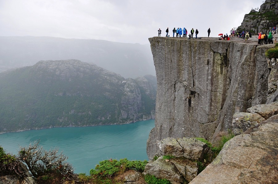 Preikestolen (The Pulpit Rock), Norway - A Famous Steep Cliff Rises 604 Metres Above The Lysefjorden