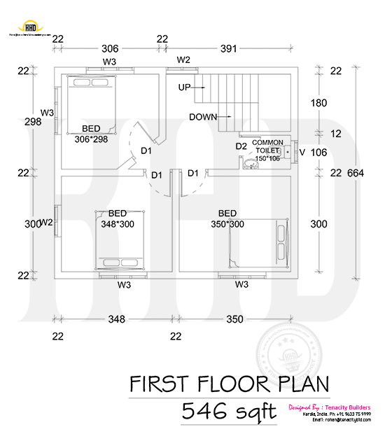 Drawing of first floor plan