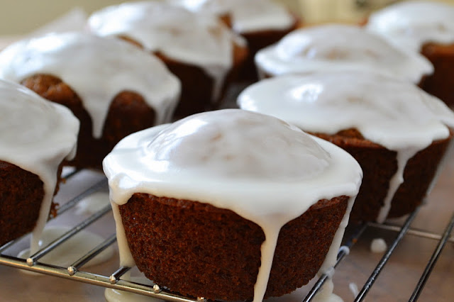 gingerbread muffins with lemon glaze
