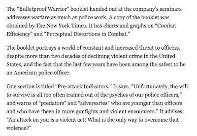 Bullet Proof Warrior - an article in the New York Times