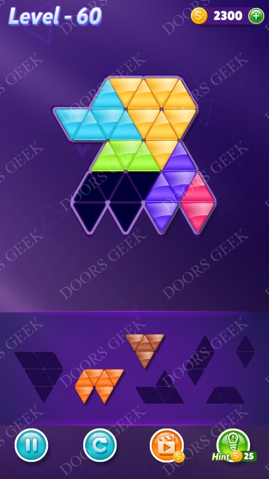 Block! Triangle Puzzle 6 Mania Level 60 Solution Doors Geek