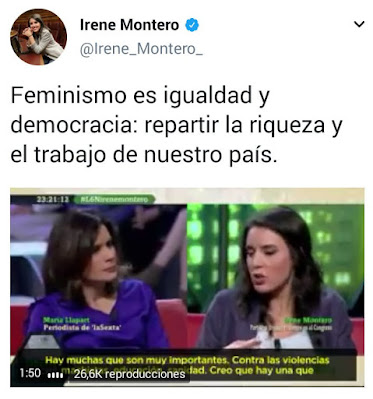 Irene Montero, Podemos, podemita, feminismo, igualdad, repartir riqueza