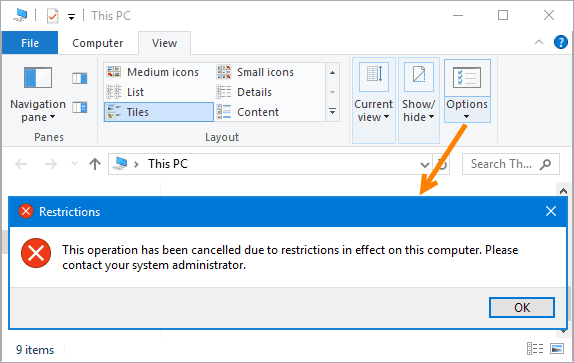 Cara menampilkan dan menyembunyikan Folder Options di Windows 10 / 8 / 7