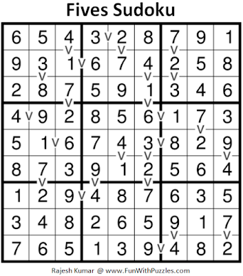 Fives Sudoku (Fun With Sudoku #190) Puzzle Answer