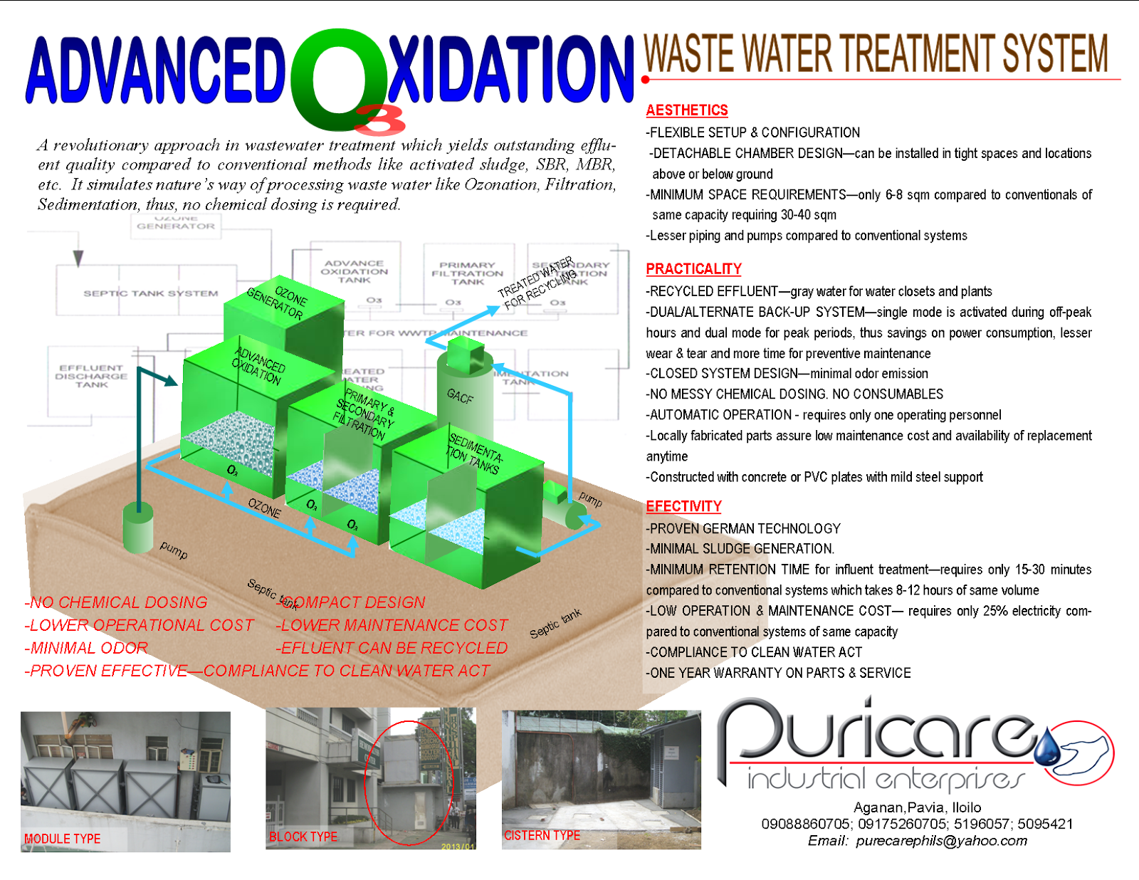 Puricare Industrial Enterprises ADVANCED OXIDATION Waste Water