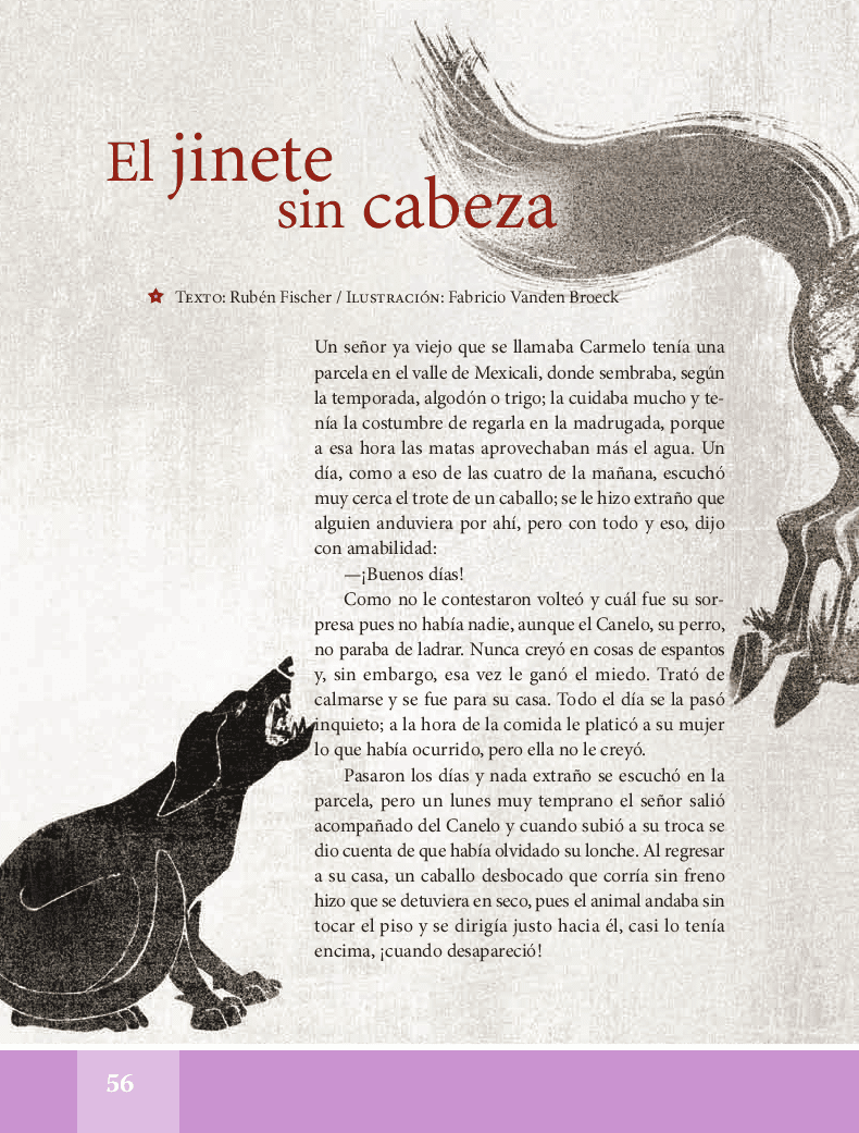 El jinete sin cabeza - Español Lecturas 5to 2014-2015