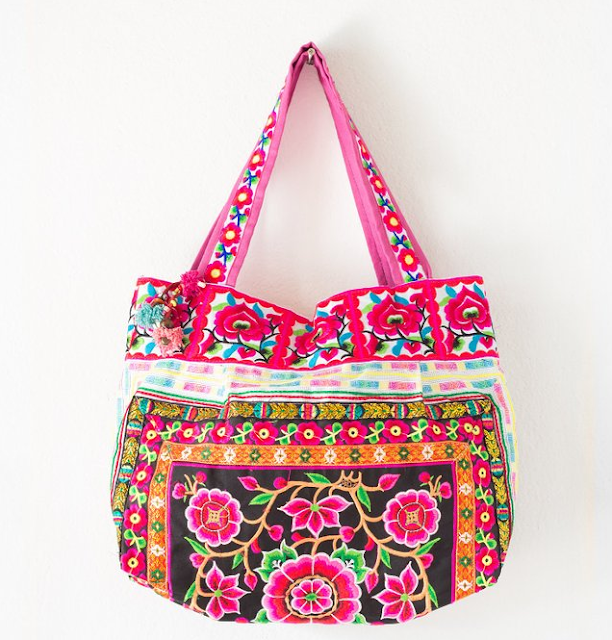 Hmong Textile Bohemian Hippie Mom Bags {boho hippie diaper bags