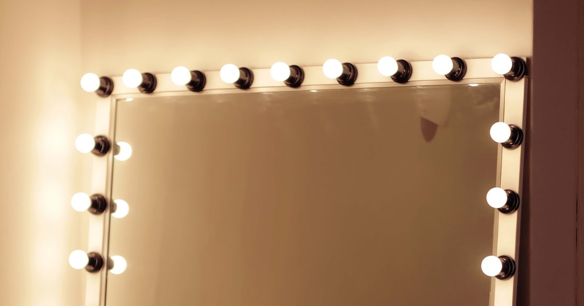 my cherry style DIY Hollywoodstyle mirror with lights! Tutorial from scratch. for real.