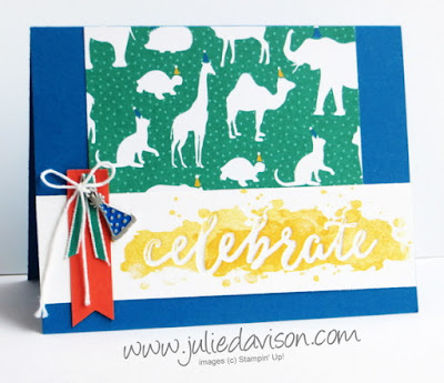 Stampin' Up! Celebrations Duo Party Animal Birthday Cards + Video #stampinup 2017 Occasions Catalog www.juliedavison.com