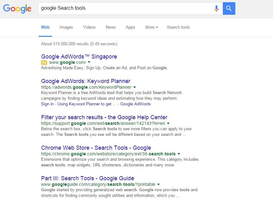 Review Google Service: Google Search Tools