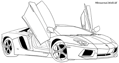 Sketsa Mobil Sport Lamborghini Dunia Mewarnai