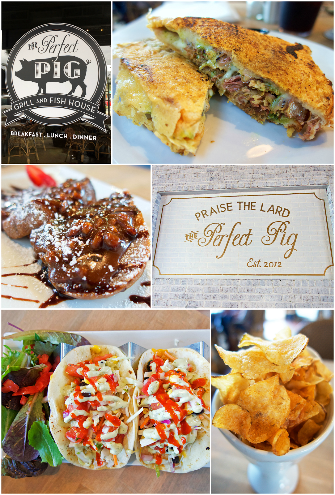 The Perfect Pig - Santa Rosa Beach, FL - A MUST if you are on 30A. The fish tacos are life changing! The Parmesan Crusted Grilled Cheese is the best I've ever eaten! You MUST eat here!