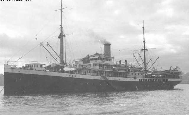 Dutch freighter SS Van Rees, sunk on 8 January 1942 worldwartwo.filminspector.com